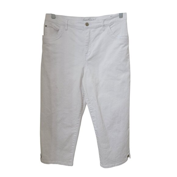 Gloria Vanderbilt Size 12 White Amanda Capri All Around Slimming Effect Pants - Picture 1 of 15